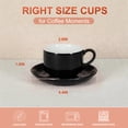 thumbnail image 2 of Unique Bargains 3 Ounce Espresso Cups Set of 4 Stackable Demitasse Mugs Includes Display Stand Cups Saucers and Spoons for Machines & Home Use Black Gold Tone, 2 of 7