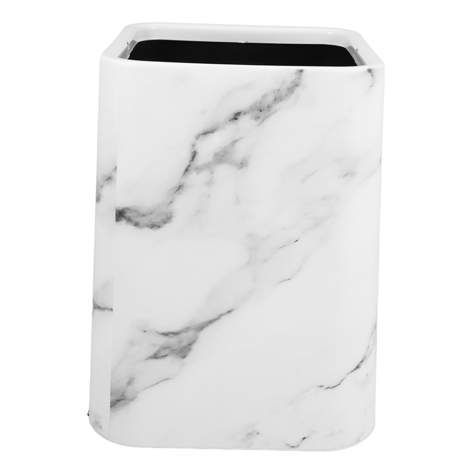 OUNONA Marble Pattern Bathroom Trash Can with Double Layer Design, Kitchen and Office Waste Bin for Home Use