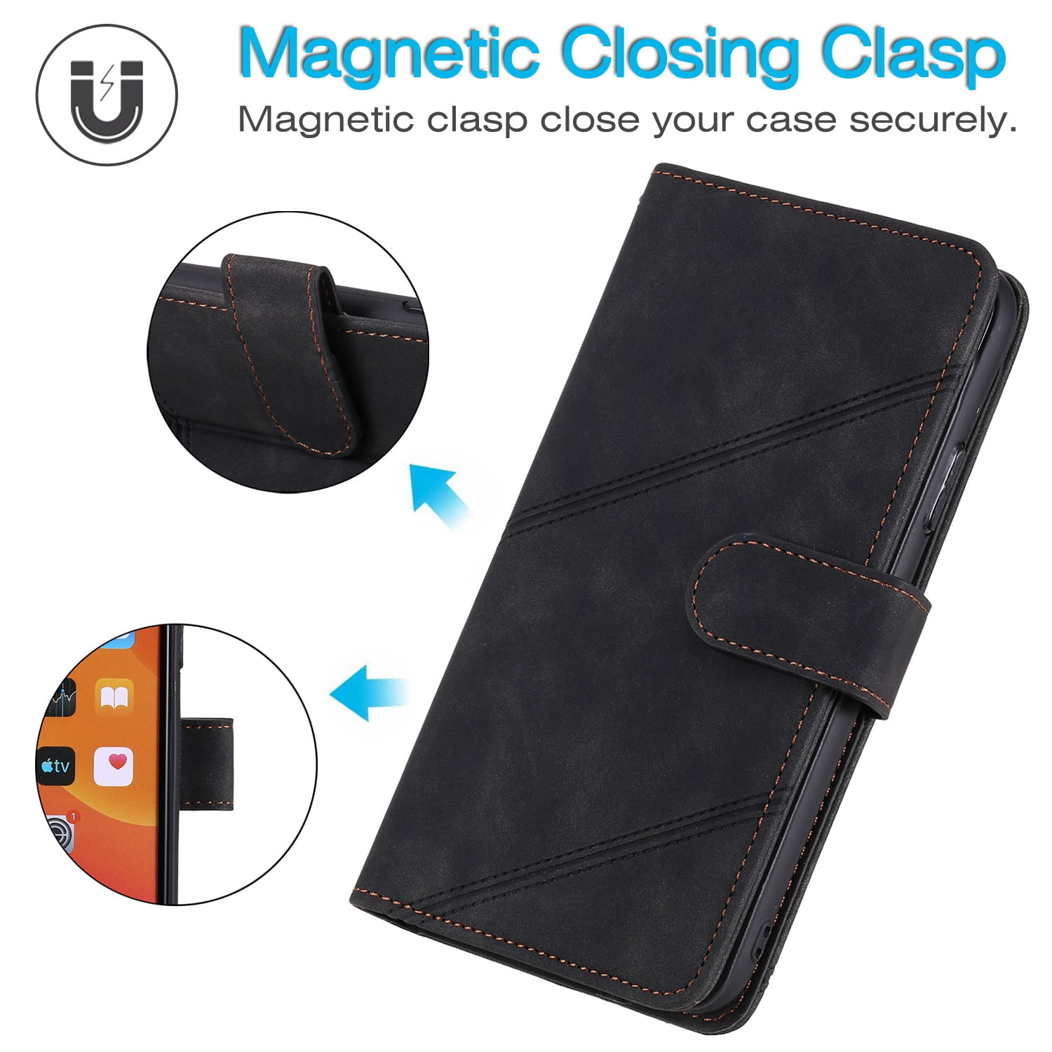 ETFAST Wallet Card Slot Flip Zipper Leather Phone Case For Samsung Galaxy S24 Ultra S24Plus S23 Ultra S23Plus S23FE S22 Ultra S21 Ultra S20 S10 S9 Leather Phone case