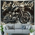 thumbnail image 4 of Orinice  Skull Tapestry Wall Hanging Cool Rockabilly Skull Motorcycle Biker With Greaser Banner Room Decorative Wall Tapestry For Men/Women/Girl/Boy Polyester  60x50inch, 4 of 6