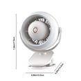 thumbnail image 3 of Ventilador con clip de luz Ventilador turbo Ajuste de tres velocidades Rotación Recargable por USB Portátil Silencioso Pequeño Ventilador Redondo Clip de Escritorio Pequeño Ventilador Akmoler, 3 of 9