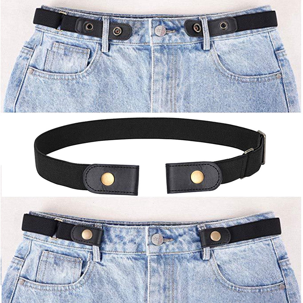 Buckle Belt Jeans Pants Solid Dresses 