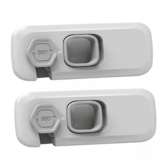 Lipstore 4x2 Pcs Verrous d'Armoire pour Bébé Verrous de Réfrigérateur pour Fenêtre Garde-Robe Meubles Gris