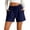 02# Navy, variant on HKYNLAG Womens Cotton Linen Shorts Plus Size Elastic Waist Bermuda Shorts Casual Drawstring Lounge Shorts for 2026 Summer Vacation Khaki M