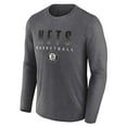 thumbnail image 2 of Men's Fanatics Heathered Charcoal Brooklyn Nets Where Legends Play Iconic Practice Long Sleeve T-Shirt, 2 of 3