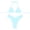 Sky Blue, variant on Minjewel Women's Sexy Ruffled and Strappy Bikini Set, Two Piece Swimwear with Tie Details and Push Up Top, High Waist Bottom for Beach and Summer Swimwear,Royal Blue,2XL
