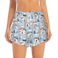 thumbnail image 2 of Picia cute Mushroom Village Pattern Women's 2 in 1 Athletic Running Shorts High Waisted Workout Casual Gym Sweat Shorts with Comfy Liner Zipper Pockets-Large, 2 of 9