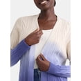 thumbnail image 4 of Time and Tru Women's Dip Dye Cardigan Sweater, Midweight, Sizes XS-XXXL, 4 of 5