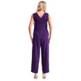 thumbnail image 3 of TSSOE Women's 3 Pieces Dress Suit Chiffon Plus Size Mother of The Bride Pants Suit Wedding Guest Purple L, 3 of 6