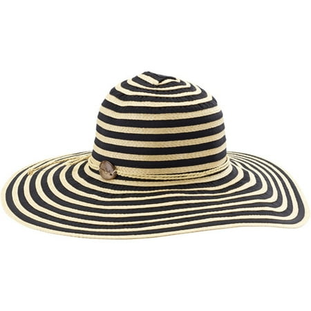 Women's Striped Wide Brim Floppy Hat - Walmart.com