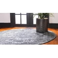 thumbnail image 5 of 3' Gray and Ivory Geometric Round Area Throw Rug, 5 of 10
