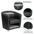 thumbnail image 4 of Black LeatherSoft Tablet Arm Chair, Chrome Legs and Under Seat Storage, 4 of 10