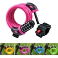 thumbnail image 1 of Cadenas de Vélo Haute Sécurité Combinaison Réinitialisable à 5 Chiffres Meilleur pour Vélo Extérieur, 1.2mx12mm Rose, 1 of 6