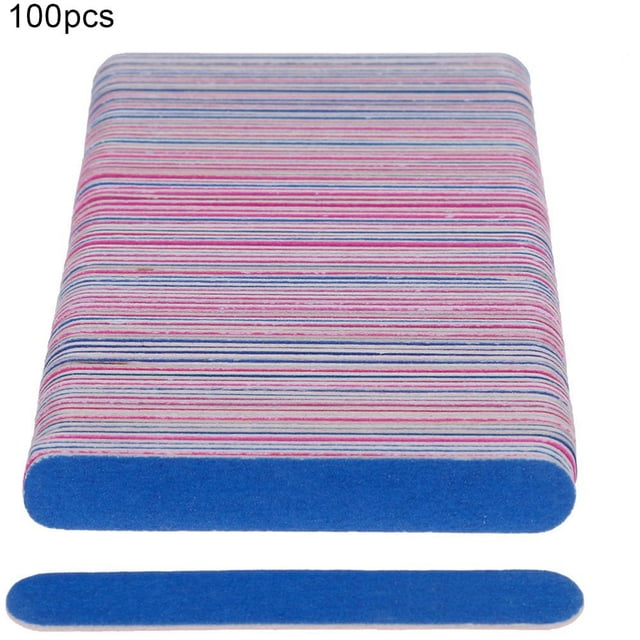EIMELI 100Pcs Home Beauty Salon Double-Sided Disposable Nail File Emery Shaping Board