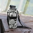thumbnail image 3 of FOR U DESIGNS Dog Paw Water Bottle Carrier with Strap Cute Water Bottle Sling Bag for Kid Boys 4-6/6-8 Girls Elementary School Water Bottle Pouch with Phone Pocket, Gray, 3 of 7