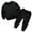 Black, variant on Krdevn Toddler Kids' Solid Lined Sweatshirt & Jogger Pants 2-Piece Fall Winter Outfit Set,9-10 Years