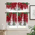 thumbnail image 2 of Christmas Snowman Kitchen Curtains and Valances Set, Classic Winter Christmas Tree Red Rod Pocket Window Valance 18 Inch Window Curtain Panels for Living Room Bedroom Laundry, 27.5x24in, 3 Pieces, 2 of 7
