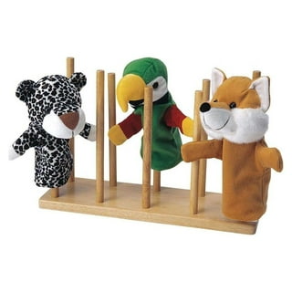 Mini Puppet Stand Set Entertainment Toys Decorations Wooden Plush
