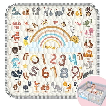 Wonderstone Baby Play Mat for the Floor, 50" x 50" Tummy Time Mat, Playpen Mat for Babies, Toddlers, Infants 0-6 Months
