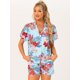 thumbnail image 2 of Conjunto de camisa y pantalones cortos hawaianos Allegra K 2023 verano Cielo Azul XL, 2 of 6
