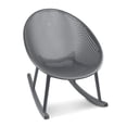 thumbnail image 5 of 2xhome Set of 2 Modern Oval Chairs, Contemporary Accent Lounge Chairs with Perforated Breathable Egg Shaped Pod Seat for Kitchen, Dining, Patio, Indoor Outdoor, Grey, 5 of 11