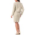 thumbnail image 3 of INSPIRE CHIC Business Skirt Suit Set for Women 2 Piece Office Work Open Front Cropped Blazer Jacket Pencil Skirt XS Apricot, 3 of 6