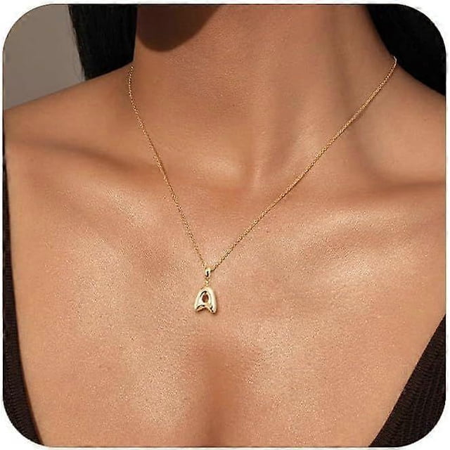 Initial Necklaces for Women, 14k Gold Plated Tiny Small Dainty Letter NecklaceSimple Cute Choker Necklaces Trendy Jewelry Gift