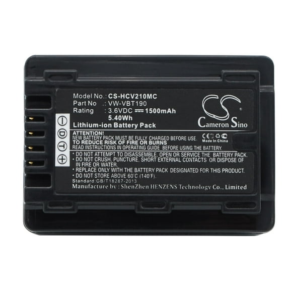 Battery for Panasonic HC-V130 HC-V210 HC-W570 HC-W580 VXF-999 VW-VBT190 1500mAh