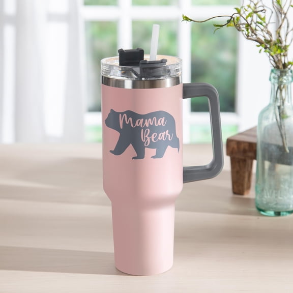 Tumbler Stainless-Steel Canyon Cup w/ Straw, Mama Bear, 40oz, Gift Box