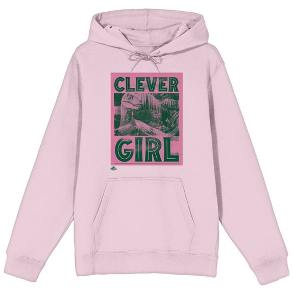 Jurassic Park Clever Girl on Cradle Pink Adult Hoodie-Medium