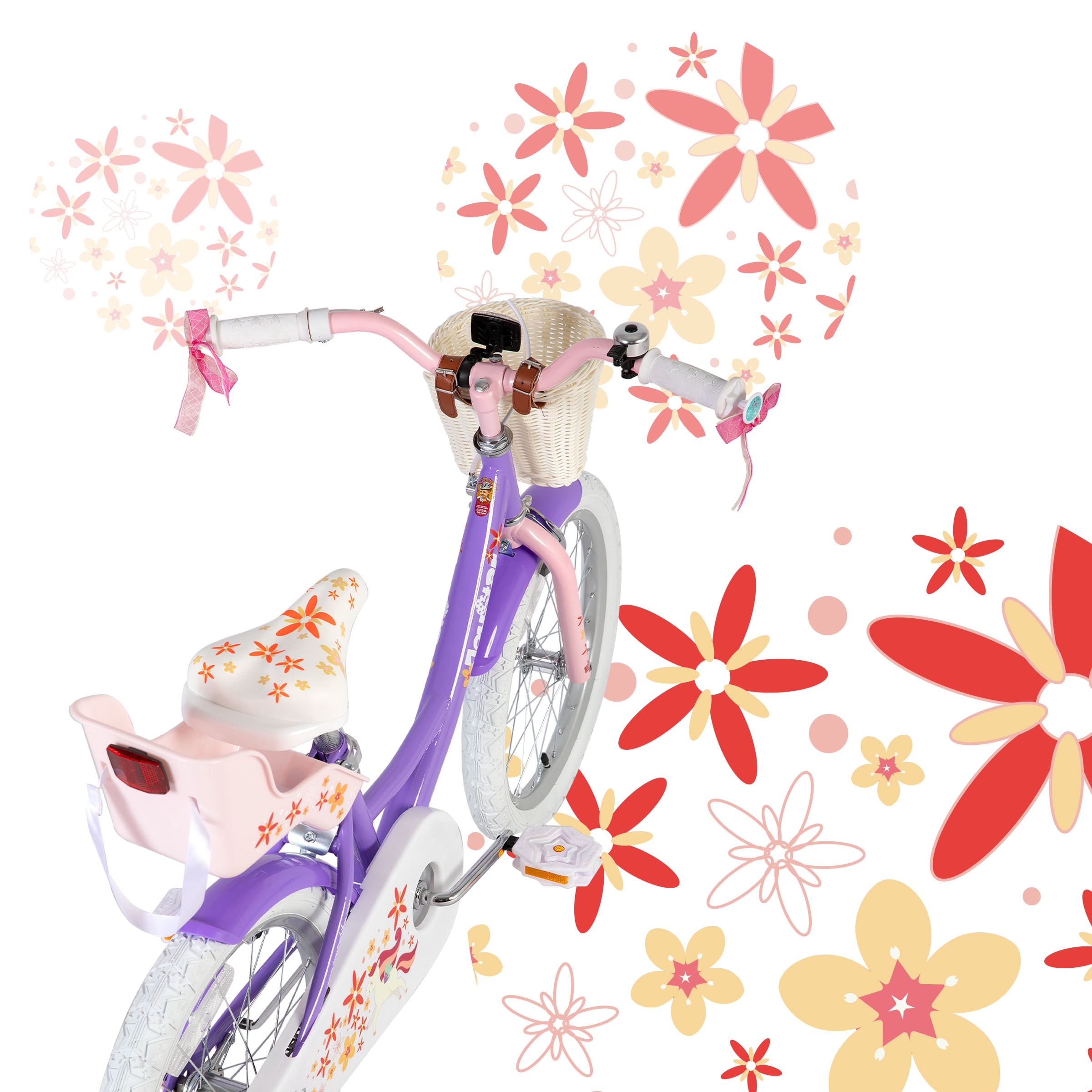 Joystar Unicorn 18inch Girls' Bike, Purple