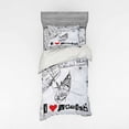 thumbnail image 1 of Ambesonne Grunge Bedding Set 3 Pcs, Venetian Canal Art Love, Twin XL, Red Black White, 1 of 3