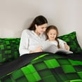 thumbnail image 6 of Feelyou Pixelate Miner Game Bedding Comforter Set, Check Video Games Twin Comforter Sets, Gamepad Camo Black Green Reversible Bedding Set, Breathable Home Decor, 2-Piece, 6 of 9