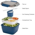 thumbnail image 2 of Salad Lunch Container To Go, 1 Salad Bowls, Salad Dressings Container for Salad Toppings, Snacks, Men, Women - blue, 2 of 6