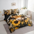 thumbnail image 3 of Homewish Rustic Highland Cow 7 Pieces Bedding Comforter Set,Countryside Sunflower Full Bedding Set,Yellow Brown Fitted Sheet Flat Sheet For Boys Kids,Microfiber Bedroom Decor Reversible, 3 of 8