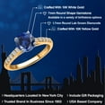thumbnail image 2 of Gem Stone King 10K Two Tone Gold Blue Created Sapphire and Lab Grown Diamond Engagement Ring for Women | 1.80 Cttw | Round 7MM | Gemstone September Birthstone | Size 5, 2 of 6