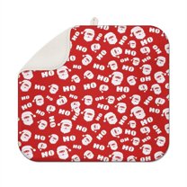 Red Christmas Santa Pattern Dish Drying Mat for Kitchen 1 Pack, Ultra Absorbent Microfiber Dishes Drainer Mats,16x18in(41x46cm)