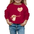 thumbnail image 1 of MEZZALL Printemps Cœur d'Amour à la Mode Mignon Imprimé Chiot Chandail à Capuchon pour Enfants Chandail à Enfiler Hauts Loisirs Tout-Petit Tenue Quotidienne, Rouge, 4-5 Ans, 1 of 4