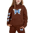 thumbnail image 3 of WOYY Little Girls Sweatsuit Butterfly -Lined Hoodie Pants Clothes Set, Sizes 6-7, 3 of 3