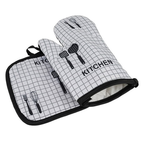 

Kitchen Gadgets Oven Mitts And Pot Holders Sets Heat Resistants Oven Mitts Soft Cotton Lining And Non-Slip Surface Safes For Baking Cooking BBQ Kitchen Organization and Storage