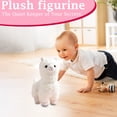 thumbnail image 5 of Cute Alpaca Stuffed Animal Soft White Llama Plush Doll with Curly Fur Texture for Nursery Decoration and Heartwarming Comfort Gifting Red, 5 of 5