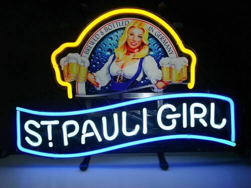 St Pauli Girl Bier Neon Light Sign 14"x10" Wall Decor Beer Lamp Man Cave Glass 