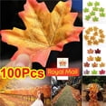 thumbnail image 2 of Yuarrent 100 piezas de arce Artificial hoja falsa superficie lisa exquisita mano de obra fina decoraciones de fiesta decoración de Navidad decoración de Kits de decoración para fiestas Yuarrent HA037958-00, 2 of 6