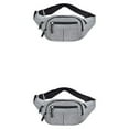 thumbnail image 2 of Qarigey Riñonera para hombre, con cremallera, multibolsillo, informal, de repuesto, a la moda, portátil, para hombro, deporte, viaje, bolsa, Gris 2Conjunto, 2 of 6
