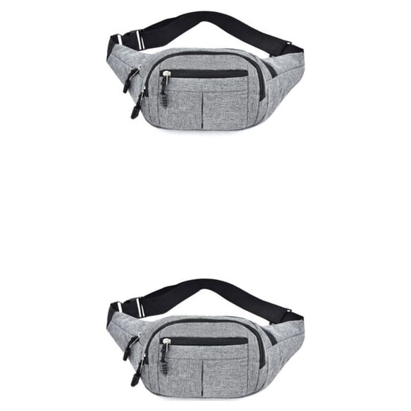 Riñonera de tela Oxford Sonducket para hombre con cremallera multibolsillos portátil para hombro bandolera deporte Gris 2Conjunto