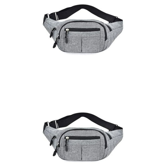 Riñonera de tela Oxford Sonducket para hombre con cremallera multibolsillos portátil para hombro bandolera deporte Gris 2Conjunto