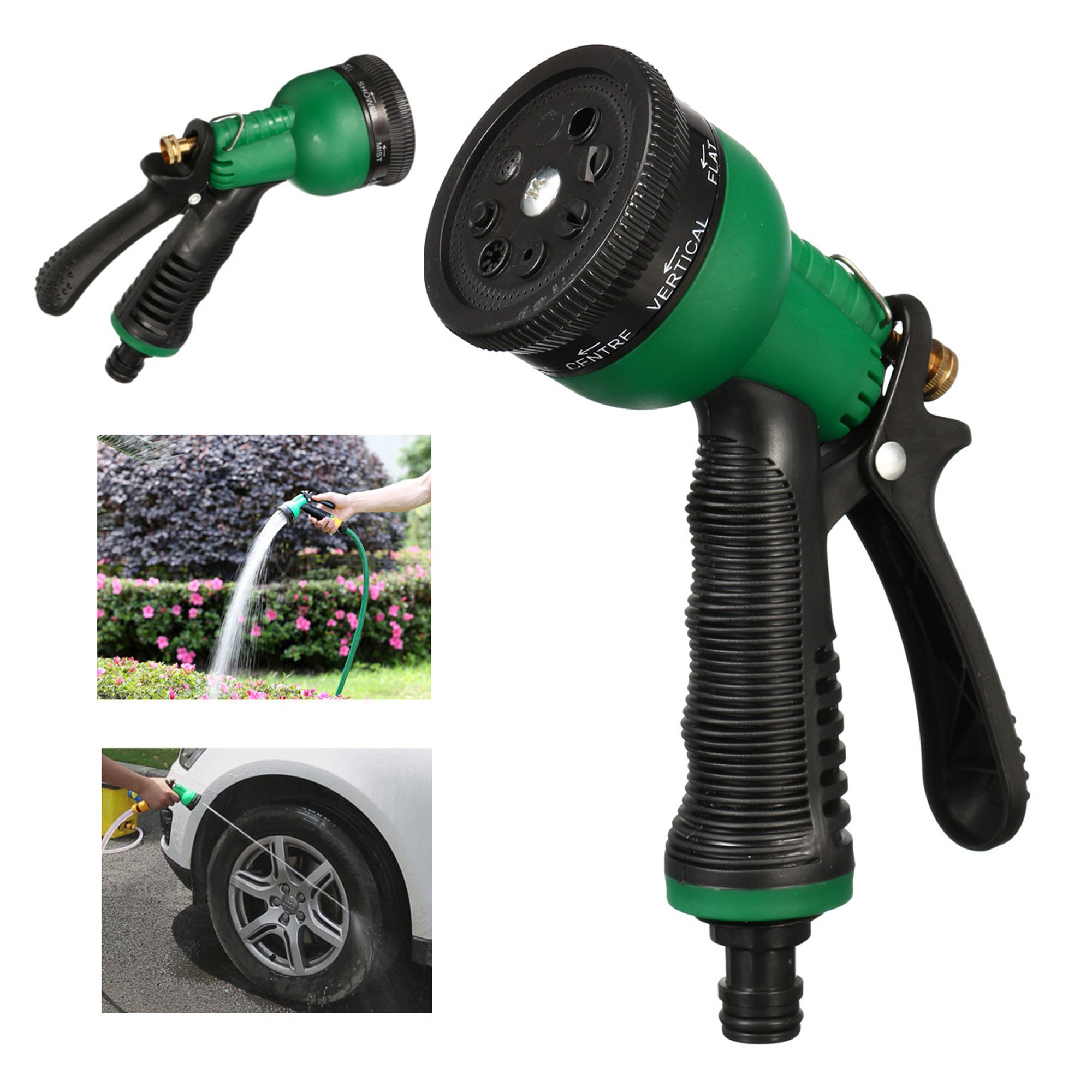Wideskall 5 Packs 7 Way Patterns Heavy Duty Garden Hose Water Pressure Spray Nozzle Sprinkler Head