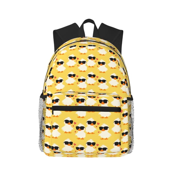 Disketp Cute Duck With Black Glasses Mochila Ligera Clásica con Múltiples Bolsillos, Mochila Casual para Hombre y Mujer, Ideal para Escuela, Trabajo y Viajes