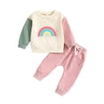 thumbnail image 1 of WEIYLL Ensembles pour Garçons Tenues Automne Imprimé Arc-en-Ciel Chandail à Manches Longues Pantalon à Taille Élastique Printemps Complets Rouges 18-24 Mois, 1 of 3
