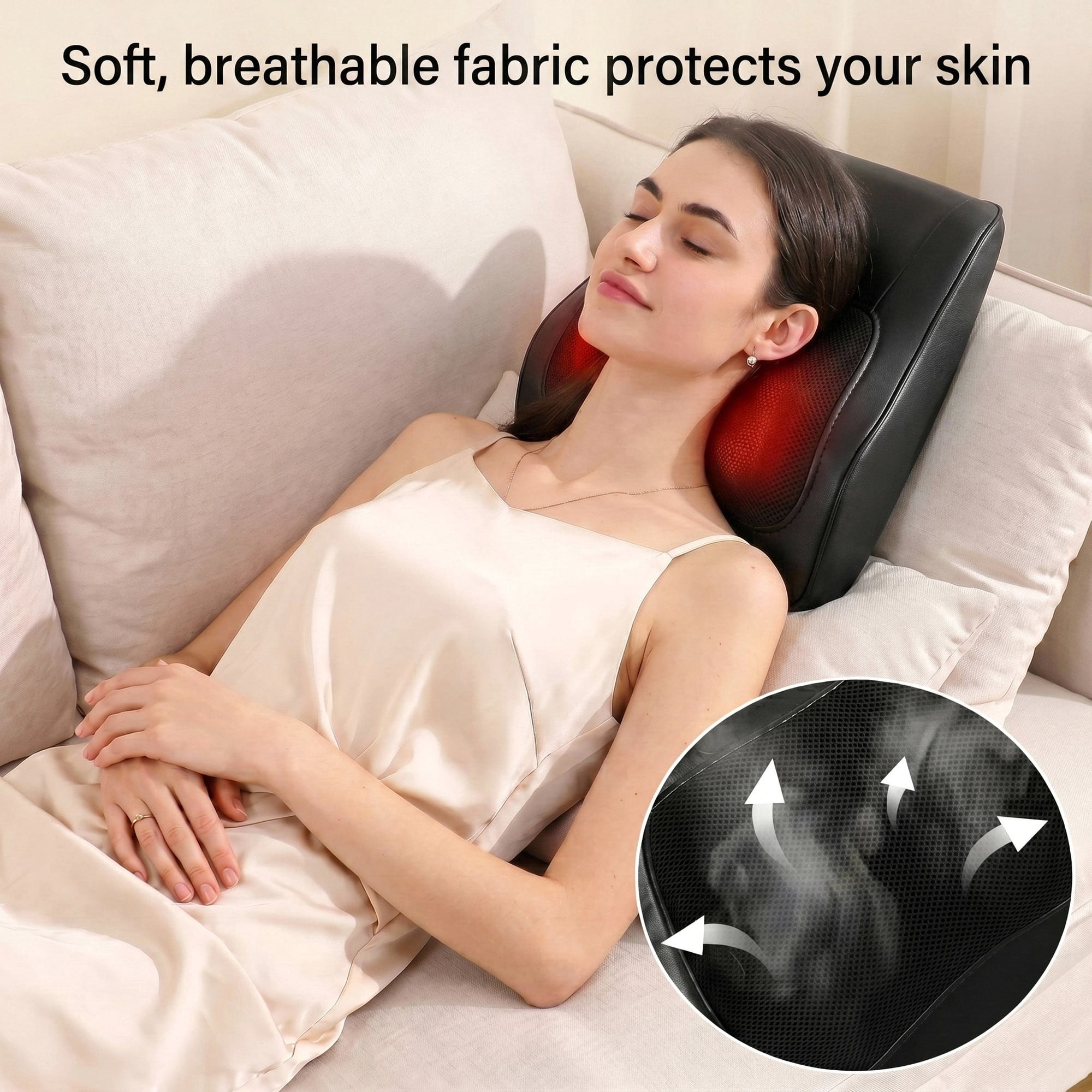Naipo Neck Back Massager with Heat, 3D Kneading Massage Pillow for Shoulder, Leg Muscle Pain Relief, Gifts for Mom Dad